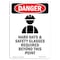 Signmission OSHA Danger Sign, Hard Hats And Safety, 5in X 3.5in Decal, 3.5" W, 5" H, Portrait, OS-DS-D-35-V-1298 OS-DS-D-35-V-1298 - alternate 1